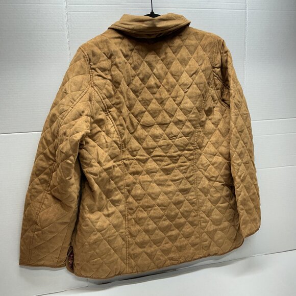 LARGE  Barn Jacket Faux Suede Quilted W/Lining-TOFFEE Isaac Mizrahi Live!❤️OFFER - Picture 6 of 13